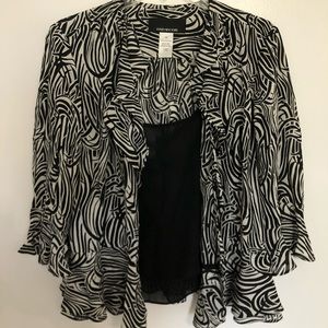 NWOT Jones New York Zebra blouse SET